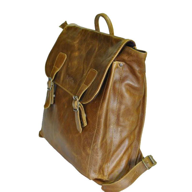15.6 inch satchel imac laptop shoulder leather backpack bag - kingkong-leather